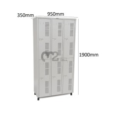 Roupeiro Para Vestiário RGRSP-6 35cm Sobreposto com 6 Portas - com PITÃO - RCH